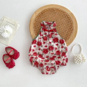 y494 - CNY Collections(Girls) _ Chinese Type Rose Romper