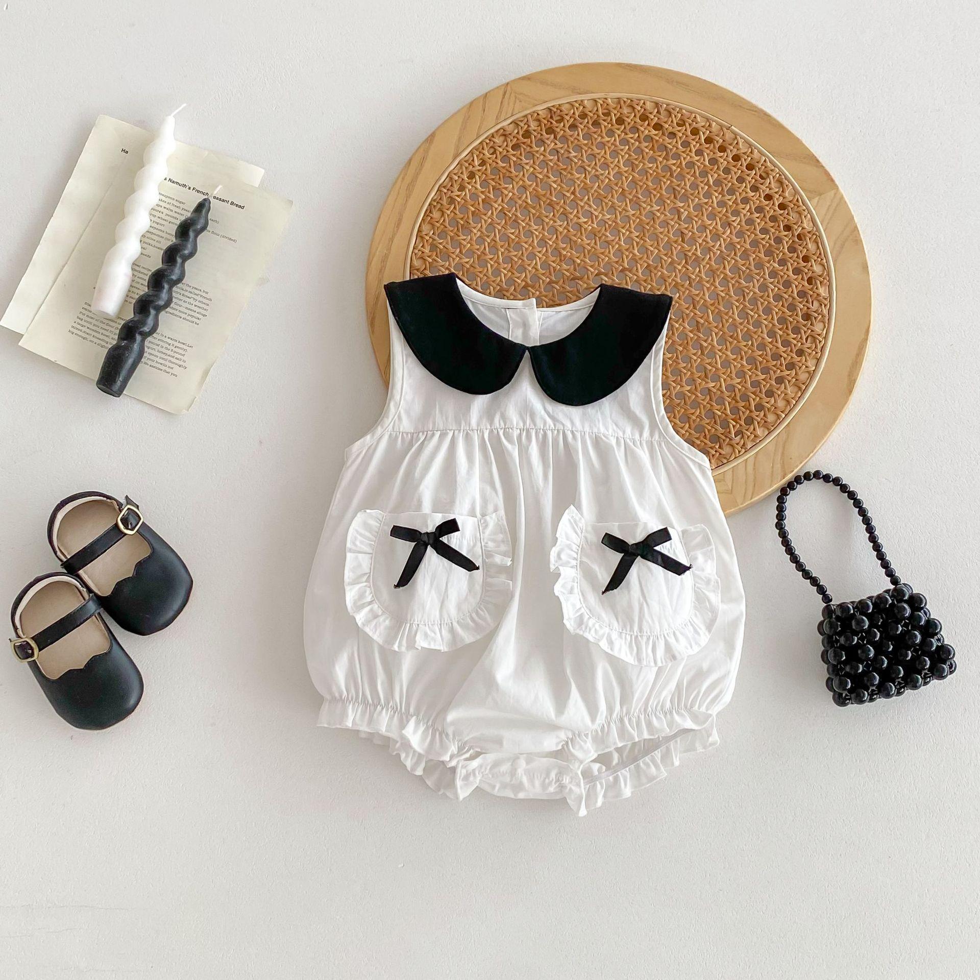 y475 – Doll Collar Pockets Romper - Image 1