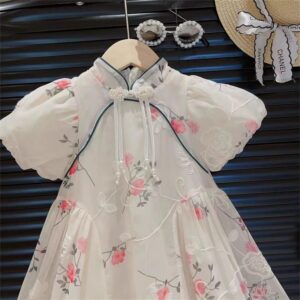 y740 - Chinese Style Floral Cheongsam Skirt - 图片 2