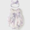 y699 - CNY Collections _ Chinese Style Purple Sleeveless Romper With Headband - Image 1