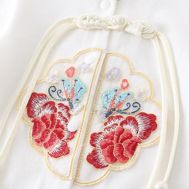 y577 - CNY Collections _ Short Sleeves Peony Embroidery Baby Jumper - Image 4