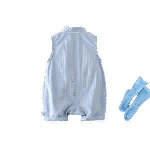 y637 - CNY Collections _ Chinese Style Light Blue Dragon Short Sleeves Jumper - 图片 3