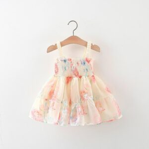 y512 - Baby Girl Butterfly 3D Wings Sling Dress - 图片 2