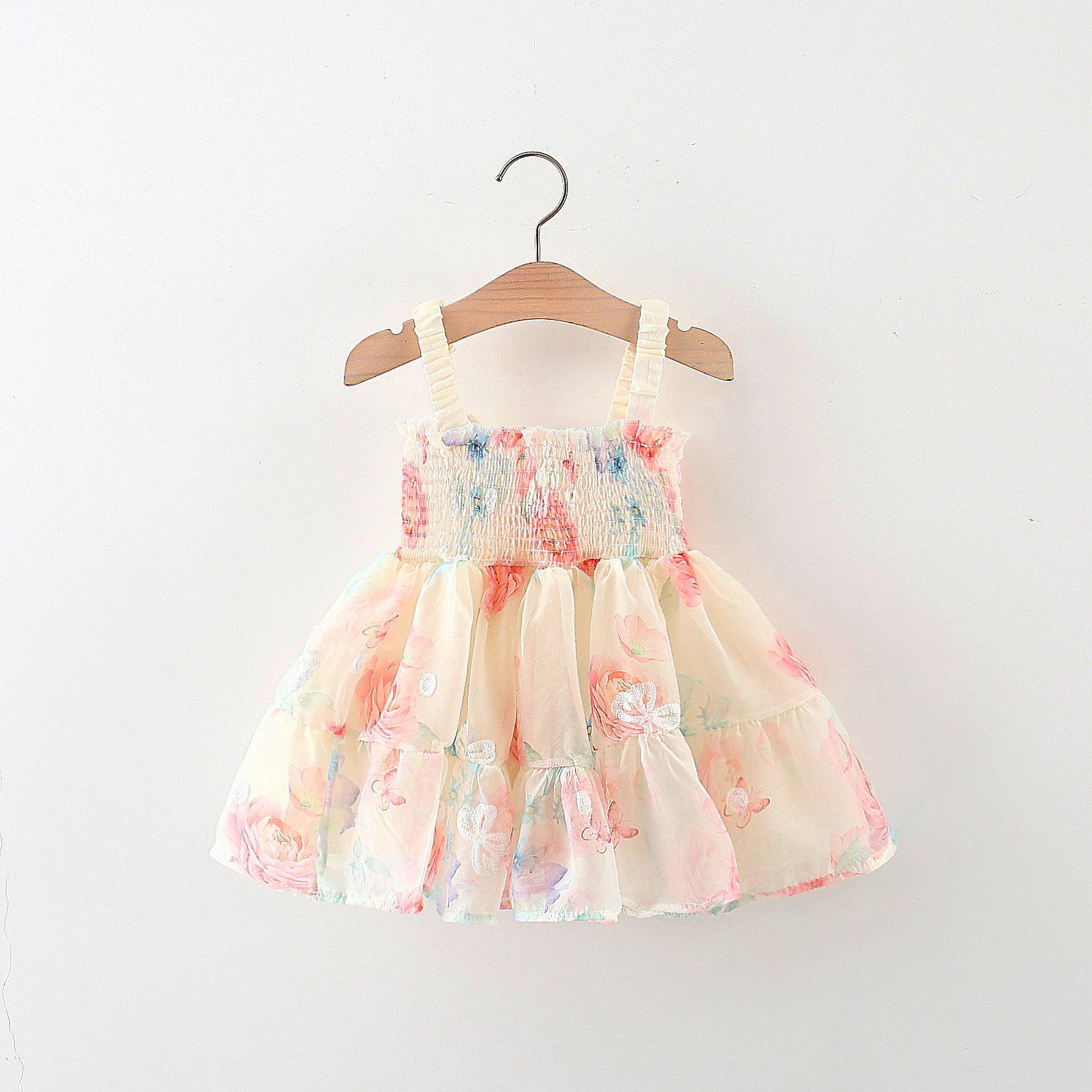 y512 - Baby Girl Butterfly 3D Wings Sling Dress - 图片 2