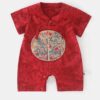 y551 - CNY Collections _ Chinese Style Red Style Dragon Embroidery Short Sleeves Jumper - Image 1