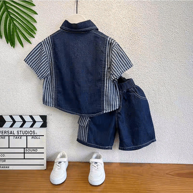 y528 - Denim Short Sleeve Set - Image 7