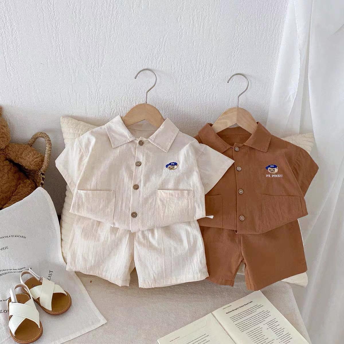 y749 - Bear Short-Sleeved Shirt Thin Suit - Image 1