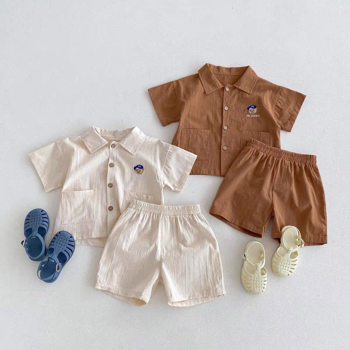 y749 - Bear Short-Sleeved Shirt Thin Suit - Image 5