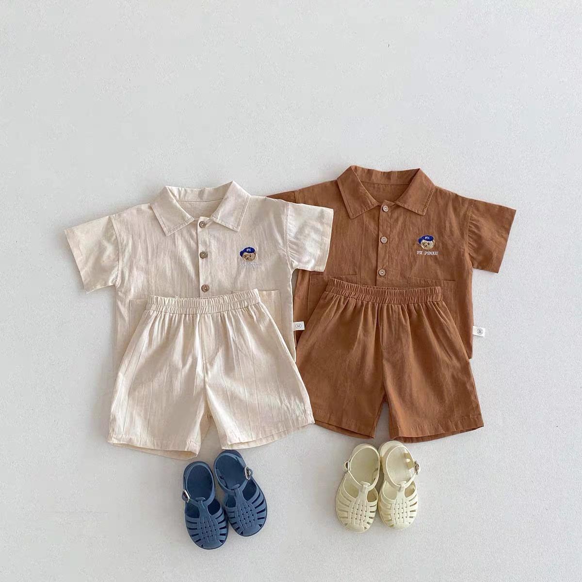 y749 - Bear Short-Sleeved Shirt Thin Suit - Image 4