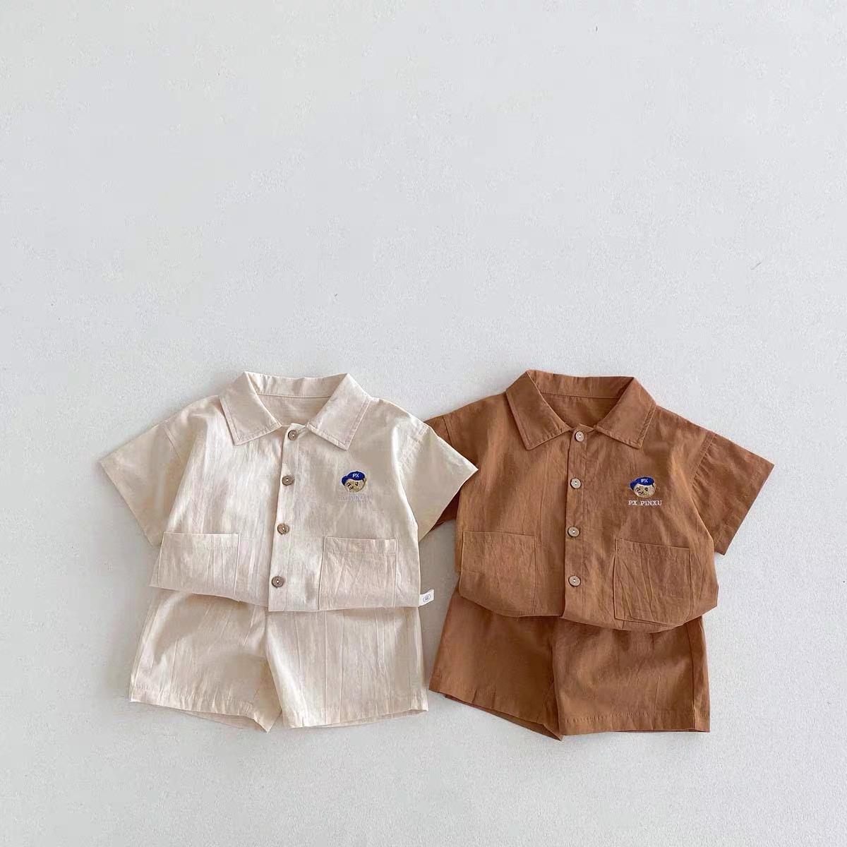 y749 - Bear Short-Sleeved Shirt Thin Suit - Image 3