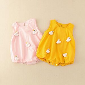 y754 - 3D Little Duck & Mushroom Romper - 图片 2