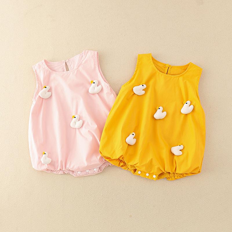 y754 - 3D Little Duck & Mushroom Romper - 图片 2