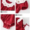 y751 - Rabbit & Cherry Short Sleeves Red Romper - Image 7