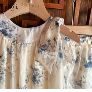 y758 - Summer Style Chinese Floral Halter Set - 图片 5