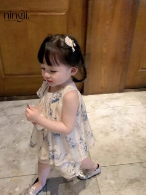 y758 - Summer Style Chinese Floral Halter Set - 图片 3