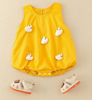y754 - 3D Little Duck & Mushroom Romper - 图片 5