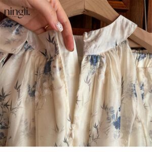 y758 - Summer Style Chinese Floral Halter Set - 图片 6