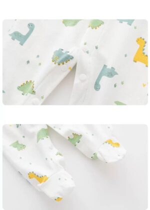 y803 - Dinosaur Park Baby With Cover Foot Jumpsuit - 图片 4