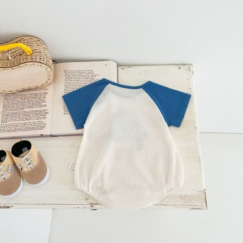 y768-Blue Penguin Romper - Image 4