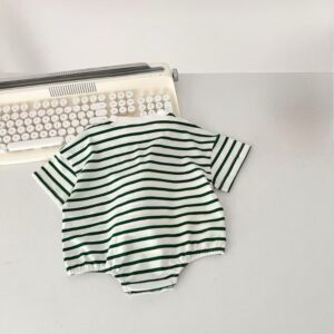 y773- 3D Dinosaur stripe Romper - 图片 3