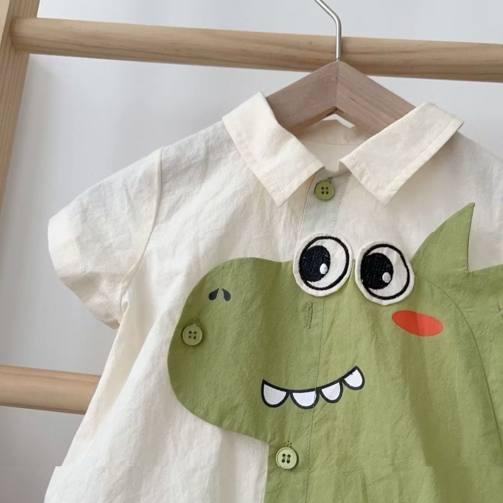 y774- Smiling Green Dinosaur Jumper - 图片 4