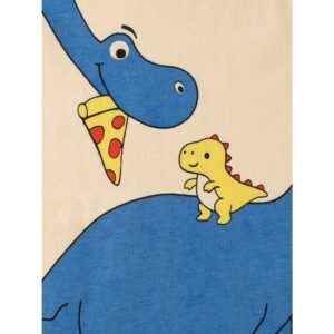 y786 - Cartoon Blue Dinosaur with small Dinosaur T- shirt - 图片 4