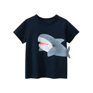 y787 - Dark Blue Shark T- shirt - 图片 5
