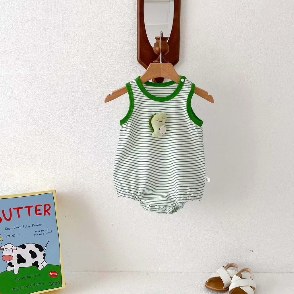 y791 - 3D Lion Doll Striped Romper - Image 4