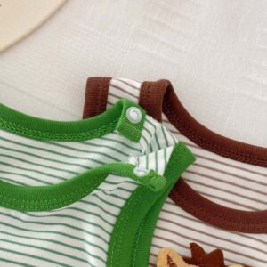 y791 - 3D Lion Doll Striped Romper - 图片 6