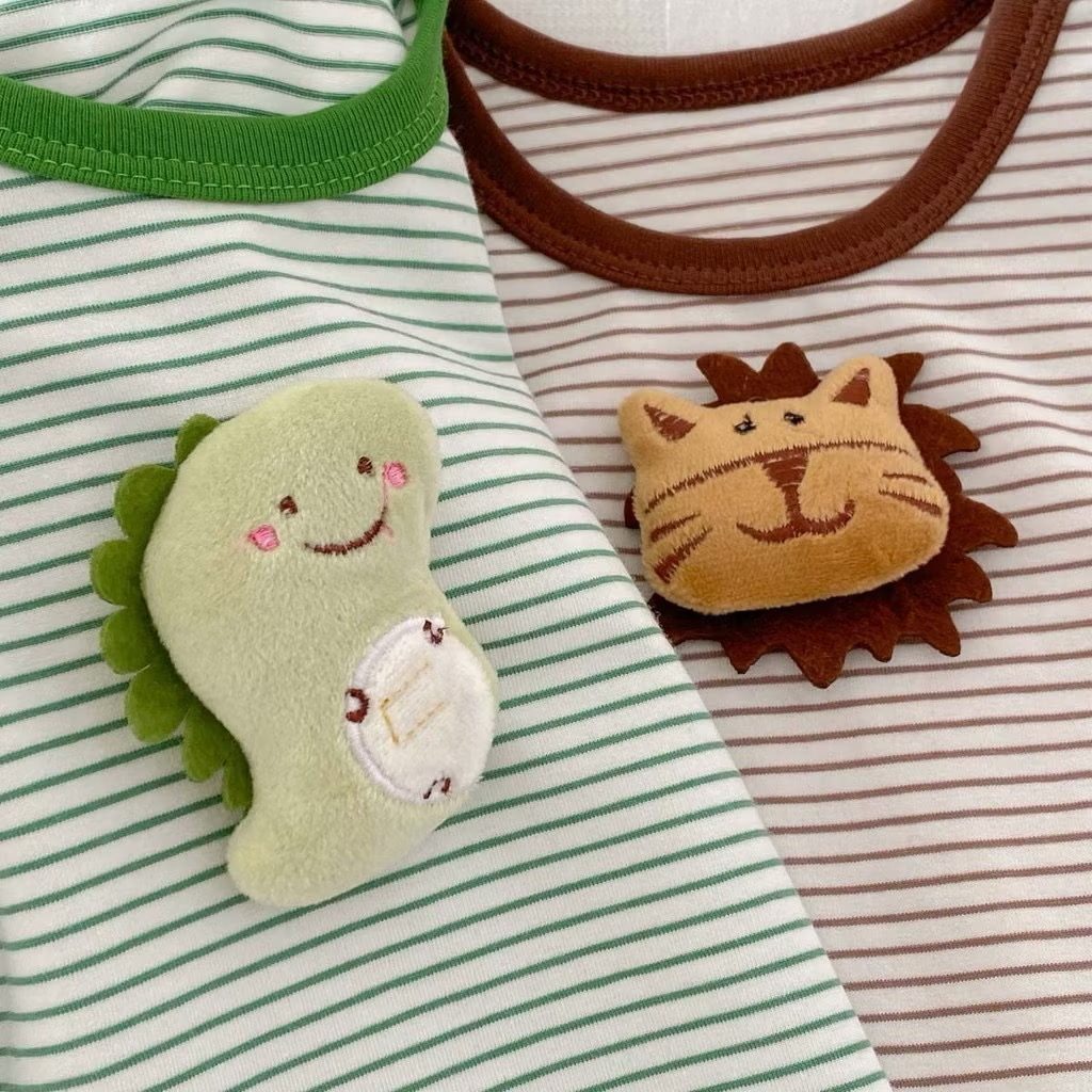 y791 - 3D Lion Doll Striped Romper - Image 5