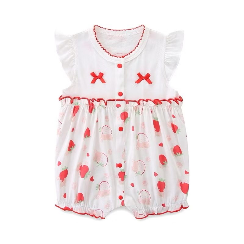 Y811 - Kitty Strawberry Baby Jumpsuit - 图片 1