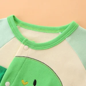 y805 - Green Dinosaur Long Sleeves With Cover Foot Jumpsuit - 图片 4