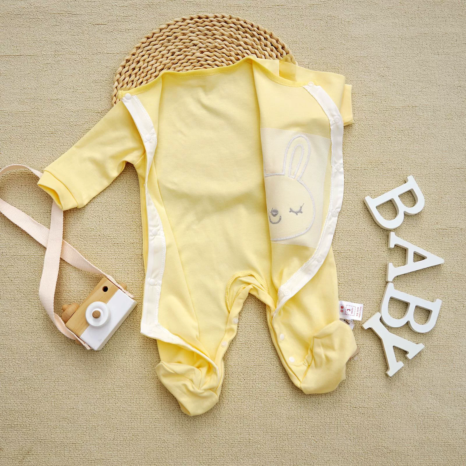 y802 - Long-sleeved Rabbit One-Piece Baby Romper - 图片 7