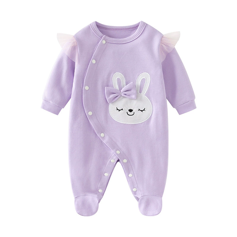 y802 - Long-sleeved Rabbit One-Piece Baby Romper - 图片 3