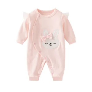 y802 - Long-sleeved Rabbit One-Piece Baby Romper - 图片 5