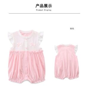 y816 - Pink Bow Sleeve Jumpsuit - 图片 5