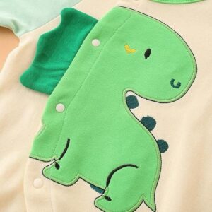 y856 - Dinosaur Cotton Long Sleeve Jumsuit - 图片 3