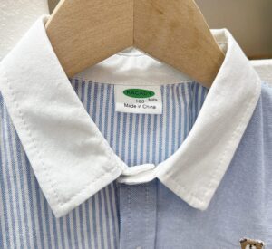 y841 - Embroidered Bear Shirt Top - 图片 8