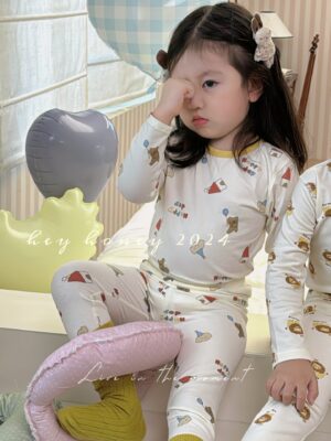 y869 - Premium Lycra Cotton Pajamas Set - 图片 3