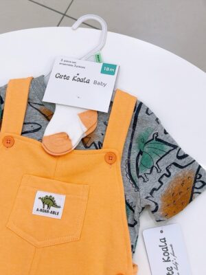 y866 - Cute Koala Overalls 3pcs Set - 图片 3
