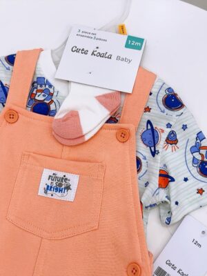 y866 - Cute Koala Overalls 3pcs Set - 图片 8