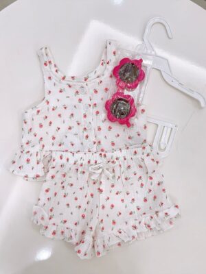 y867-Baby Girl Little Flower 3pcs Set - 图片 3