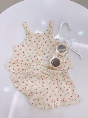 y867-Baby Girl Little Flower 3pcs Set - 图片 5