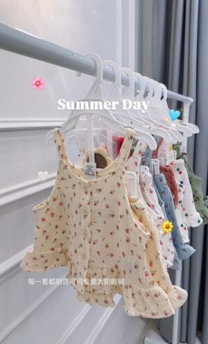 y867-Baby Girl Little Flower 3pcs Set - 图片 1