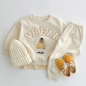 y873 - Bear Letter Long Sleeve Sweatshirt - 图片 6