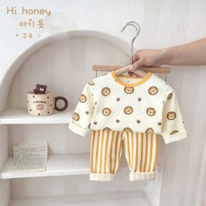 y912 - Cute Cartoon Cotton Suit Pajamas - 图片 7