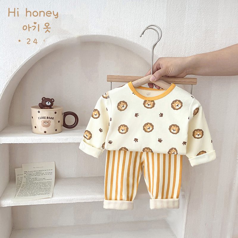 y912 - Cute Cartoon Cotton Suit Pajamas - 图片 7