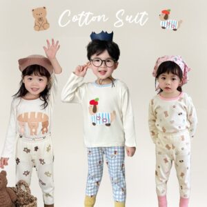 y912 - Cute Cartoon Cotton Suit Pajamas - 图片 2