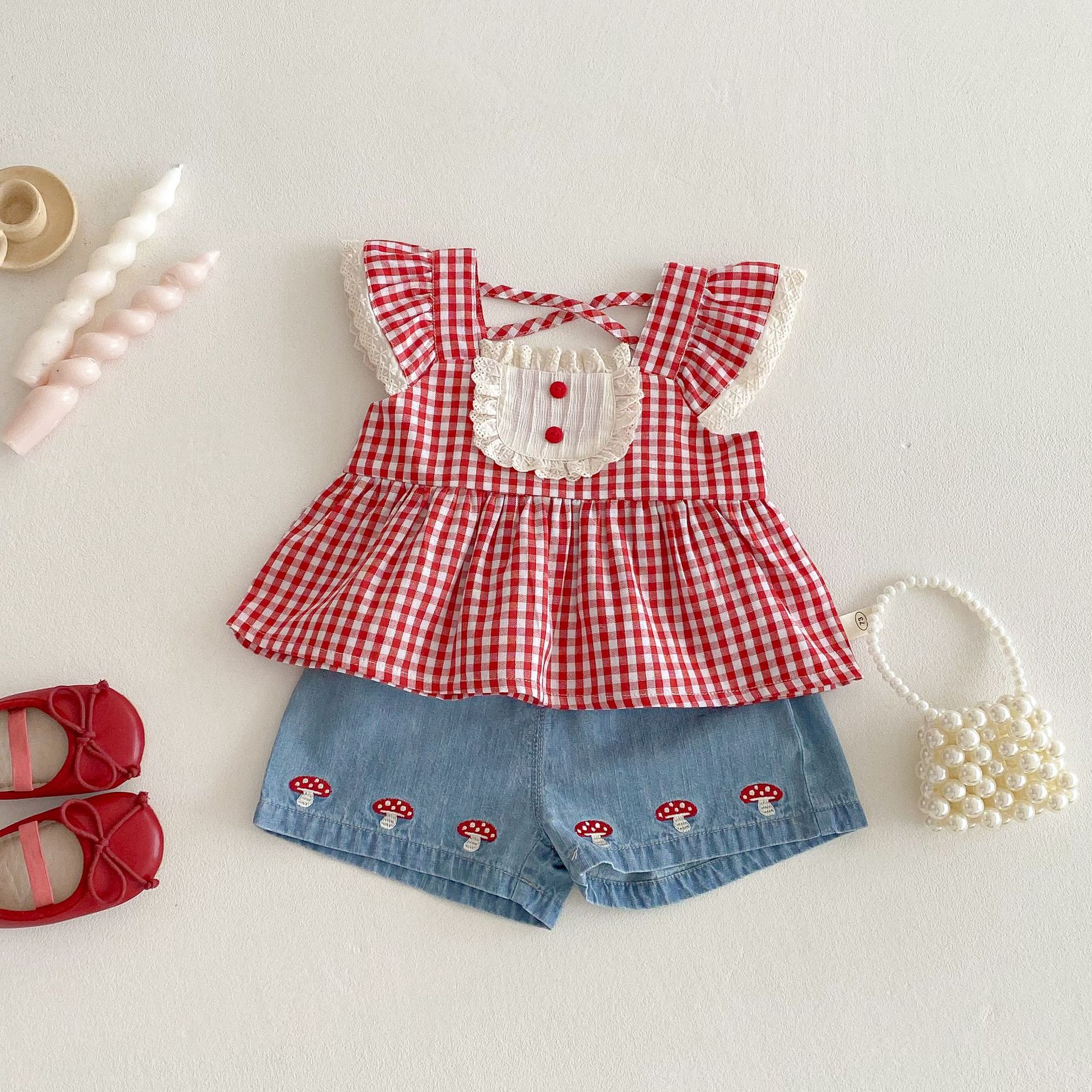 y903 - Red Plaid Clothes - Image 1