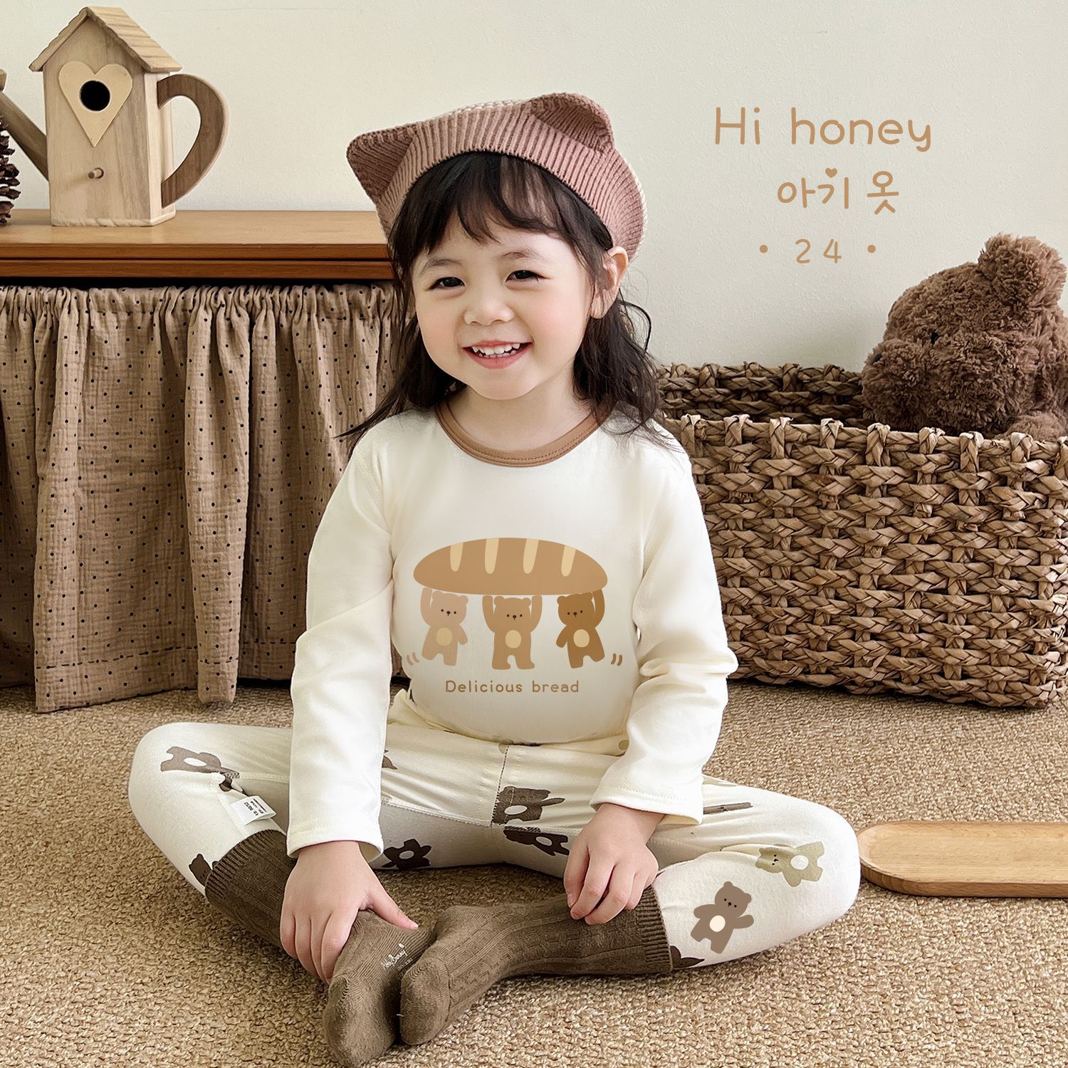 y912 - Cute Cartoon Cotton Suit Pajamas - 图片 3
